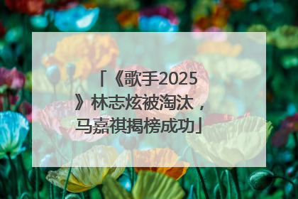 《歌手2025》林志炫被淘汰，马嘉祺揭榜成功