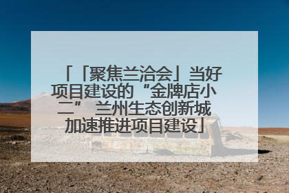 「聚焦兰洽会」当好项目建设的“金牌店小二” 兰州生态创新城加速推进项目建设