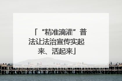 “精准滴灌”普法让法治宣传实起来、活起来