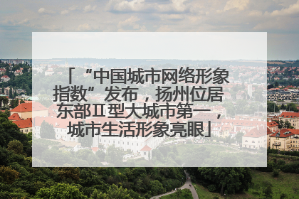 “中国城市网络形象指数”发布，扬州位居东部Ⅱ型大城市第一，城市生活形象亮眼