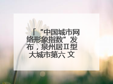 “中国城市网络形象指数”发布，泉州居Ⅱ型大城市第六 文化形象引关注
