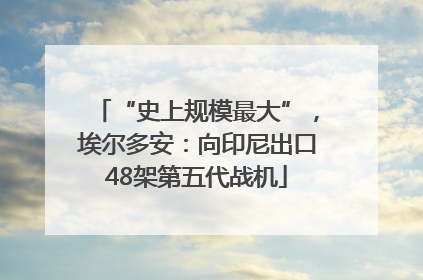 “史上规模最大”，埃尔多安：向印尼出口48架第五代战机