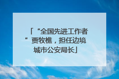 “全国先进工作者”贾牧樵，担任边境城市公安局长