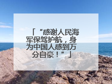 “感谢人民海军保驾护航，身为中国人感到万分自豪！”