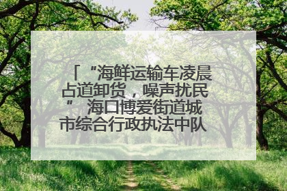 “海鲜运输车凌晨占道卸货，噪声扰民” 海口博爱街道城市综合行政执法中队：将联合交警加强长堤路一带巡逻
