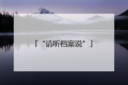 “请听档案说”