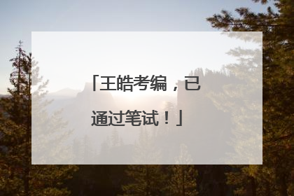 王皓考编，已通过笔试！