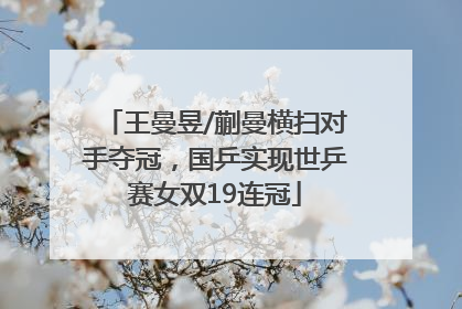 王曼昱/蒯曼横扫对手夺冠，国乒实现世乒赛女双19连冠