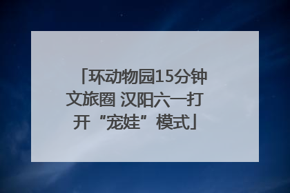 环动物园15分钟文旅圈 汉阳六一打开“宠娃”模式