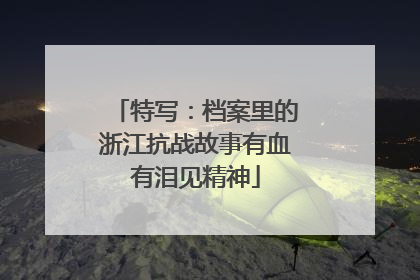 特写：档案里的浙江抗战故事有血有泪见精神