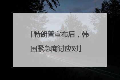 特朗普宣布后，韩国紧急商讨应对