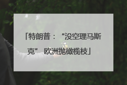 特朗普：“没空理马斯克” 欧洲抛橄榄枝