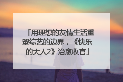 用理想的友情生活重塑综艺的边界，《快乐的大人2》治愈收官