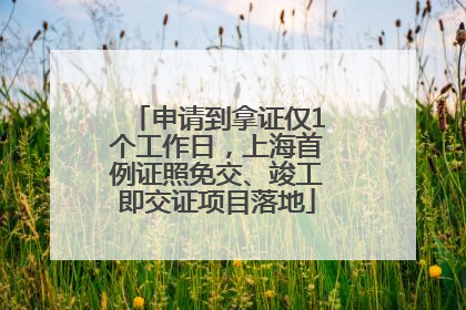 申请到拿证仅1个工作日，上海首例证照免交、竣工即交证项目落地