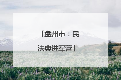 盘州市：民法典进军营