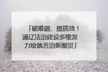破难题、提质效！通辽法治建设多维发力绘就善治新图景