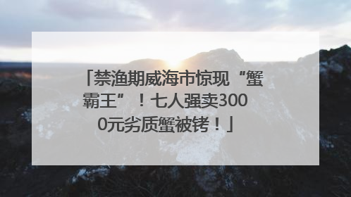 禁渔期威海市惊现“蟹霸王”！七人强卖3000元劣质蟹被铐！