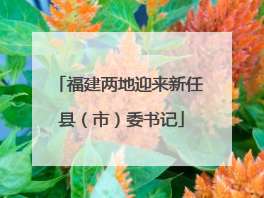 福建两地迎来新任县（市）委书记
