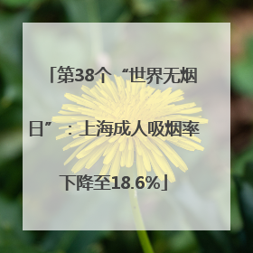 第38个“世界无烟日”：上海成人吸烟率下降至18.6%