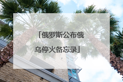 俄罗斯公布俄乌停火备忘录