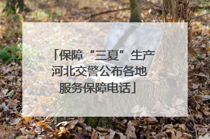 保障“三夏”生产 河北交警公布各地服务保障电话