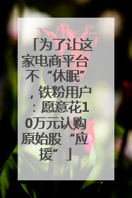 为了让这家电商平台不“休眠”，铁粉用户：愿意花10万元认购原始股“应援”