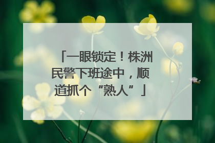一眼锁定！株洲民警下班途中，顺道抓个“熟人”
