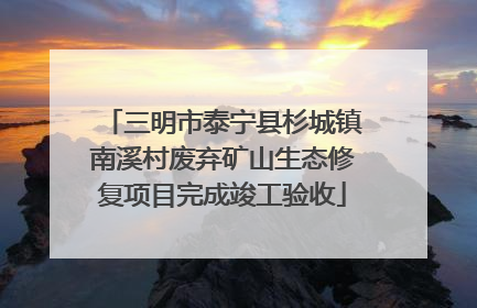 三明市泰宁县杉城镇南溪村废弃矿山生态修复项目完成竣工验收