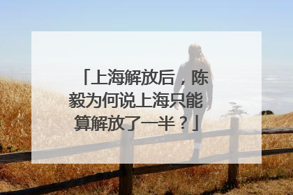 上海解放后，陈毅为何说上海只能算解放了一半？