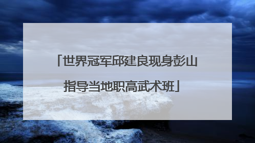 世界冠军邱建良现身彭山 指导当地职高武术班