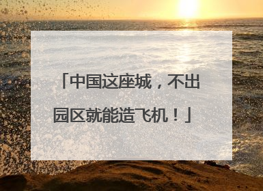 中国这座城，不出园区就能造飞机！