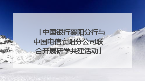 中国银行襄阳分行与中国电信襄阳分公司联合开展研学共建活动