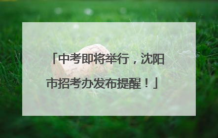 中考即将举行，沈阳市招考办发布提醒！