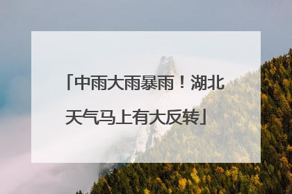 中雨大雨暴雨！湖北天气马上有大反转