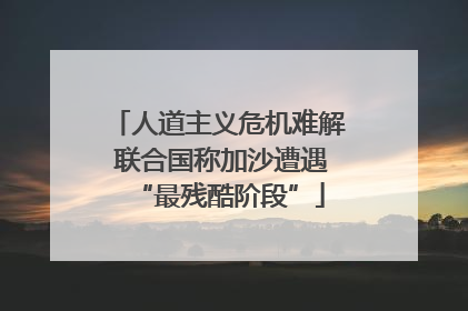 人道主义危机难解 联合国称加沙遭遇“最残酷阶段”
