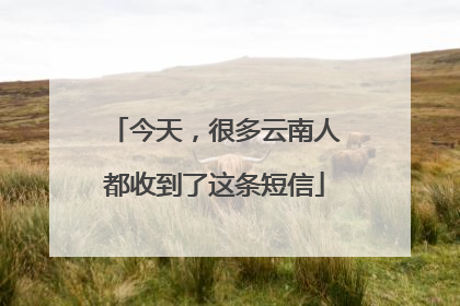 今天，很多云南人都收到了这条短信