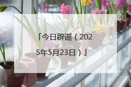 今日辟谣（2025年5月23日）