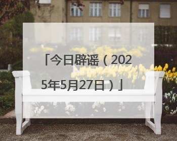 今日辟谣（2025年5月27日）