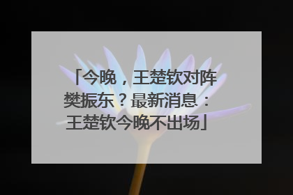 今晚，王楚钦对阵樊振东？最新消息：王楚钦今晚不出场