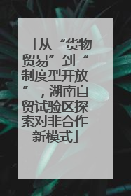 从“货物贸易”到“制度型开放”，湖南自贸试验区探索对非合作新模式