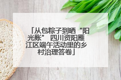 从包粽子到晒“阳光账” 四川资阳雁江区端午活动里的乡村治理答卷