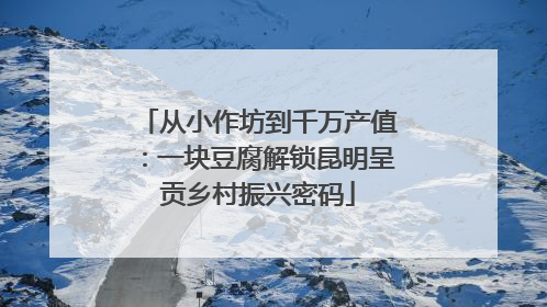 从小作坊到千万产值：一块豆腐解锁昆明呈贡乡村振兴密码