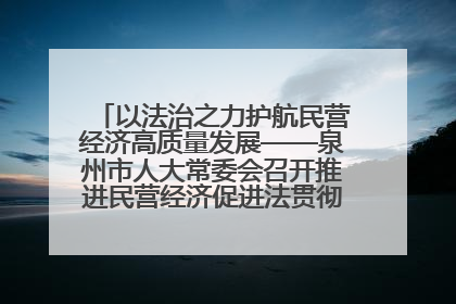 以法治之力护航民营经济高质量发展——泉州市人大常委会召开推进民营经济促进法贯彻实施座谈会