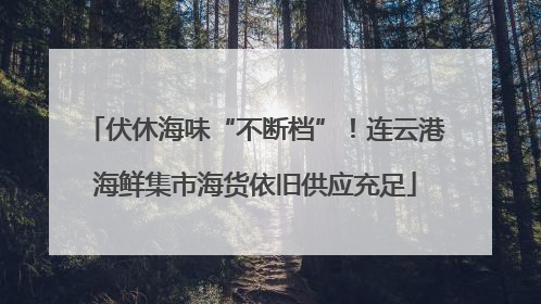 伏休海味“不断档”！连云港海鲜集市海货依旧供应充足