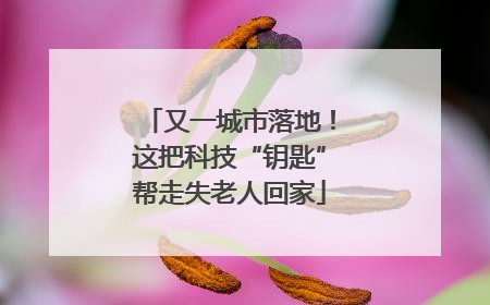 又一城市落地！这把科技“钥匙”帮走失老人回家