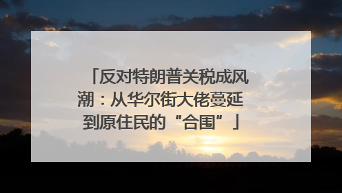 反对特朗普关税成风潮：从华尔街大佬蔓延到原住民的“合围”