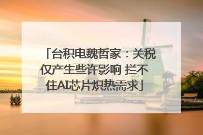台积电魏哲家：关税仅产生些许影响 拦不住AI芯片炽热需求