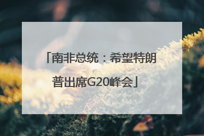 南非总统：希望特朗普出席G20峰会