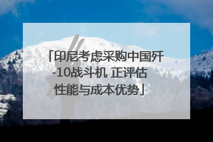 印尼考虑采购中国歼-10战斗机 正评估性能与成本优势