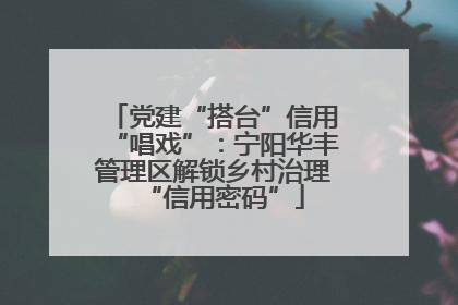 党建“搭台”信用“唱戏”：宁阳华丰管理区解锁乡村治理“信用密码”